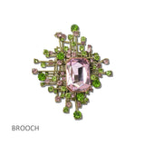 113797, EMERALD CUT CRYSTAL LATTICE SUNBURST BROOCH
