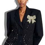 113798, PAVE CRYSTAL EMBELLISHED RIBBON BOW BROOCH
