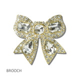 113798, PAVE CRYSTAL EMBELLISHED RIBBON BOW BROOCH