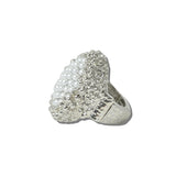 113799, ELONGATED PAVE PEARL CLUSTER STRETCH RING