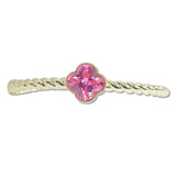 108086, 14K GOLD PLATED CLOVER CUBIC ZIRCONIA ACCENT DESIGNER INSPIRED BRACELET