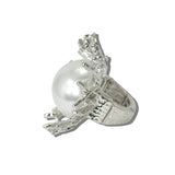 113801, ORGANIC CORAL SCULPTED PEARL STATEMENT RING