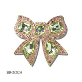 113803, SORORITY PAVE CRYSTAL EMBELLISHED RIBBON BOW BROOCH