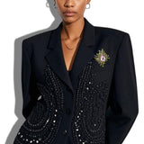 113804, SORORITY EMERALD CUT CRYSTAL LATTICE SUNBURST BROOCH
