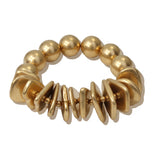 113826, ARCHITECTURAL HALF SPHERE AND DISC METALLIC STRETCH BRACELET
