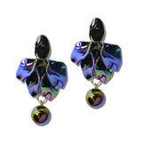 113830, SCULPTURAL FLORAL PETAL AND SPHERICAL DROP EARRINGS
