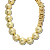 113838, CHUNKY SPHERICAL BALL AND STACKED DISC STATEMENT NECKLACE