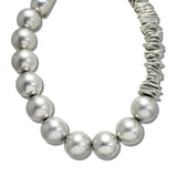 113838, CHUNKY SPHERICAL BALL AND STACKED DISC STATEMENT NECKLACE