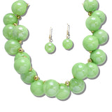 113855, CHUNKY BUBBLE BEAD STATEMENT NECKLACE