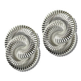 113872, LIGHTWEIGHT RIBBED SPIRAL SWIRL STATEMENT EARRINGS
