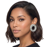 113874, LIGHTWEIGHT RIPPLED OPEN OVAL STATEMENT EARRINGS