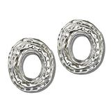113874, LIGHTWEIGHT RIPPLED OPEN OVAL STATEMENT EARRINGS