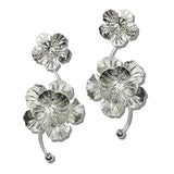 113875, TIERED FLORAL DROP WITH CURVED STEM STATEMENT EARRINGS