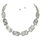 113877, GREEK KEY CUT OUT GEOMETRIC LINK NECKLACE