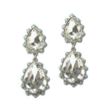 113881, WESTERN TIERED TEARDROP GEM TURQUOISE ACCENT EARRINGS
