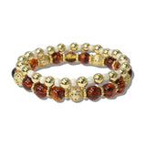 113883, MULTI STRAND BEADED STACK AND FILIGREE METALLIC BRACELET SET