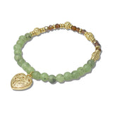 113884, FILIGREE HEART CHARM AND FACETED BEAD STRETCH BRACELET