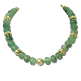 113888, MARBLED BEAD AND TEXTURED METALLIC STATION NECKLACE