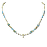 113893, BEADS SHORT NECKLACE WITH CROSS PENDANT, ONF5710_OZ
