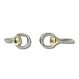 113900, 14K GOLD PLATED D RING CABLE OPEN CUFF BRACELET