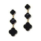 113907, GRADUATED TRIPLE QUATREFOIL DROP EARRINGS