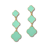 113907, GRADUATED TRIPLE QUATREFOIL DROP EARRINGS