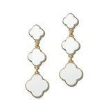 113907, GRADUATED TRIPLE QUATREFOIL DROP EARRINGS
