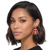 113911, GLITTER ACRYLIC UGLY CHRISTMAS SWEATER DROP EARRINGS
