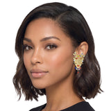 113914, CHRISTMAS MULTI CRYSTAL EMBELLISHED REINDEER DROP EARRINGS