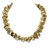 113921, NATURAL GEMSTONE AND HAMMERED METALLIC RONDELLE STRAND NECKLACE