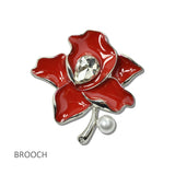 113929, ENAMEL FLOWER AND FACETED CRYSTAL PEARL SORORITY BROOCH PIN