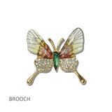 113932, TRANSLUCENT WING AND PAVE CRYSTAL BUTTERFLY BROOCH PIN