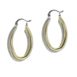 107983, 14K GOLD PLATED OVAL SHAPE DESIGNER INSPIRED HOOP EARRING