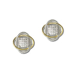 14K Gold Plated Two Tone Rope Square Stud Earrings – Two Tone · ER4892-2T_IM 11