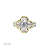 14K Gold Plated Two Tone CZ Quatrefoil Ring – 8 · K2368C-8_MX 11