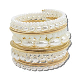 Multi Layered Pearl And Ribbed Wire Spiral Wrap Bracelet – Gold/Cream · JB10484GCR_JK 12