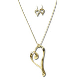 NE6135GD_JM 12 · Open Heart Pendant Necklace Set – Gold