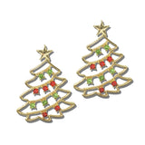 Rhinestone Christmas Tree Star Earrings – Gold/Multi · EJ20246-1_JOY 12