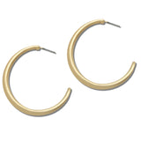 Matte Hammered Tapered Hoop Earrings – Matte Gold · EWE1038MG_NM 13