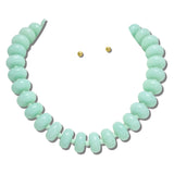 NK10150JADE 13 · Water Resistant Chunky Pearl Strand Necklace – Gold/Jade