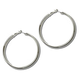 ER2603SL 13 · Water Resistant 60Mm Tube Hoop Earrings – Silver
