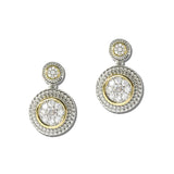 14K Gold Plated Two Tone CZ Pave Medallion Drop Earrings – Two Tone/Clear · ER4887-2T_IM 13