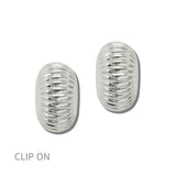 Ribbed Dome Clip On Earrings – Silver · JE21032R_JK 14