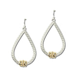 EW3570SV_WT 14 · Textured Chain Teardrop Dangle Earrings – Silver