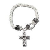 Filigree Cross Charm Bracelet – Antique Silver · BB04566-AS_MO 14