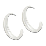 Matte Hammered Tapered Hoop Earrings – Matte Silver · EWE1038MS_NM 14