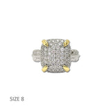 14K Gold Plated Pave Cushion Statement Ring – 8 · K2350-8_MX 14