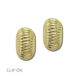 Ribbed Dome Clip On Earrings – Gold · JE21032G_JK 15