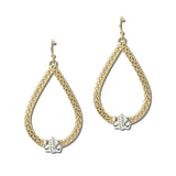 EW3570GD_WT 15 · Textured Chain Teardrop Dangle Earrings – Gold