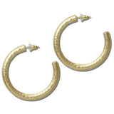 Hammered Open Tube Hoop Earrings – Matte Gold · EWE1035MG_NM 15